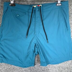 Best Made Co Hybrid Swim Shorts Men 32 Teal Blue Mesh Lined Pockets Board Shorts